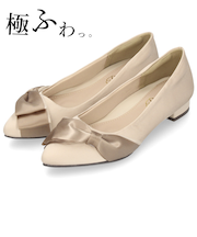 パーティ フォーマル パンプス 痛くない レディースアーモンドトゥ 極ふわっ ドレス ローヒール 2cm ブラック ベージュ Parade 24008