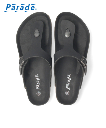 メンズ サンダル カジュアル トングサンダル おしゃれ シンプル 定番 フットベッド コンフォート ブラック ブラウン 黒 茶色 2215 パレード Parade