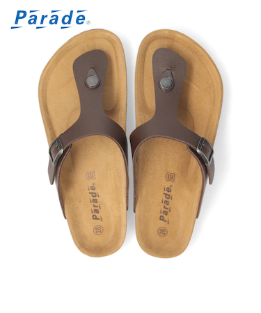 メンズ サンダル カジュアル トングサンダル おしゃれ シンプル 定番 フットベッド コンフォート ブラック ブラウン 黒 茶色 2215 パレード Parade