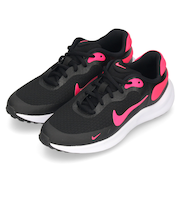 ナイキ キッズ ジュニア スニーカー 靴 NIKE レボリューション7 GS FB7689 002 ブラック ピンク ランニング 運動靴 通学