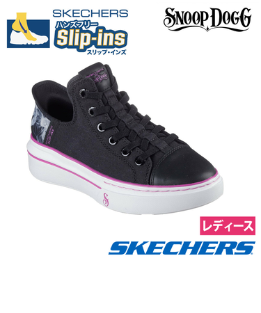 スケッチャーズ スニーカー レディース 186000 スヌープ ワン ボス ライフ キャンバス SKECHERS ドッグコレクション ハンズフリー スリッポン