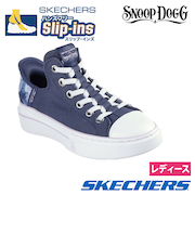 スケッチャーズ スニーカー レディース 186000 スヌープ ワン ボス ライフ キャンバス SKECHERS ドッグコレクション ハンズフリー スリッポン
