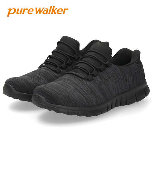 スリッポン レディース スニーカー 履きやすい ウォーキング 仕事 運動 シューズ ゴム紐 ピュアウォーカー 靴 pure walker PW1501