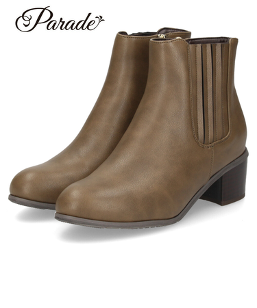 ショートブーツ レディース ブーツ 靴 サイドゴア 内側ファスナー付き 履きやすい 歩きやすい ヒール 5cm パレード 52904 Parade