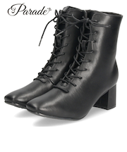 ショートブーツ レディース ブーツ 靴 防水ブーツ レースアップブーツ 内側ファスナー付き ヒール 6cm パレード 6023WK Parade