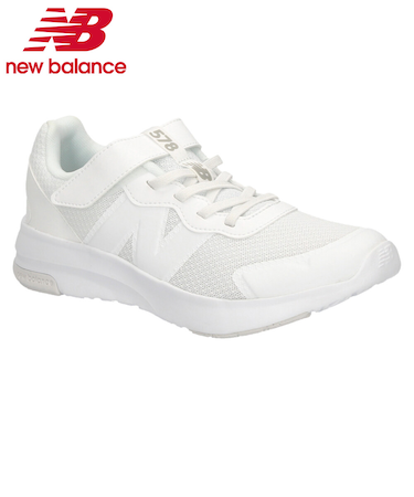 ニューバランス スニーカー キッズ スニーカー GT578 NB new balance 白 ホワイト 面ファスナー 通学