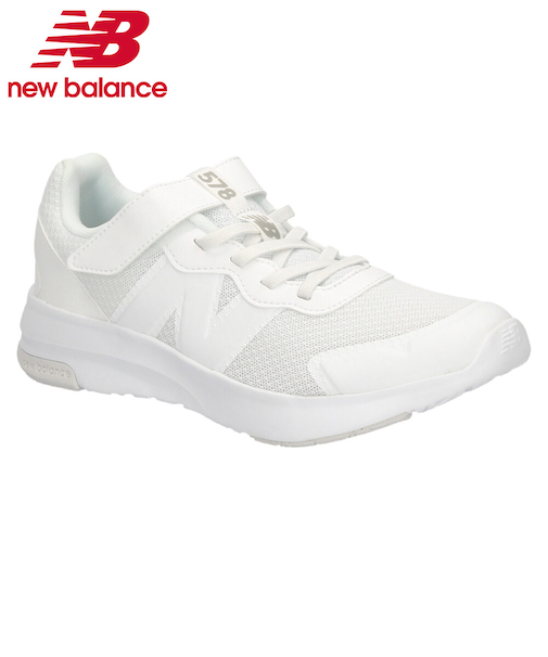 ニューバランス スニーカー キッズ スニーカー GT578 NB new balance 白 ホワイト 面ファスナー 通学