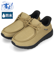 スリッポン メンズ シューズ カジュアル 靴 防水 スリップイン 立ったまま履ける 履きやすい 軽量 ハンズフリー パレード 楽すぽっ Parade 5801 オーク