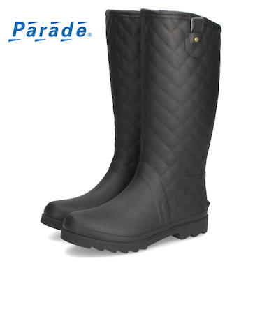 長靴 レディース 雪 レインブーツ ロング 完全防水 防滑 軽量 やわらか キルティング シンプル 黒 ブラウン ブラック 雨 大きいサイズParade 52602