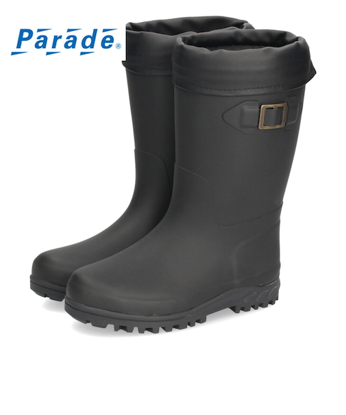 長靴 キッズ レインブーツ 靴 防滑 防寒 防水 雨靴 通学 折り返し可能 気屈曲性 雪対応 男の子 女の子 ジュニア パレード56601 Parade ブラック ブラウン