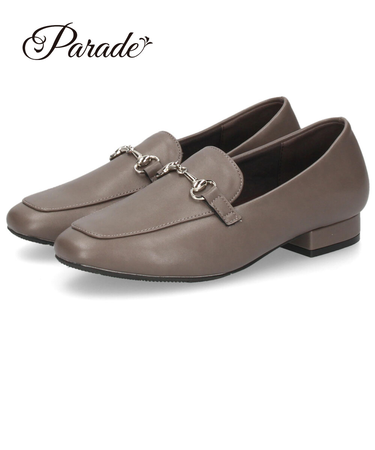 ローファー レディース ローヒール 防水 パンプス ビットローファー カジュアル 通勤 柔らかい おしゃれ 可愛い 黒 ブラック グレー 歩きやすい パレード 51104 Parade