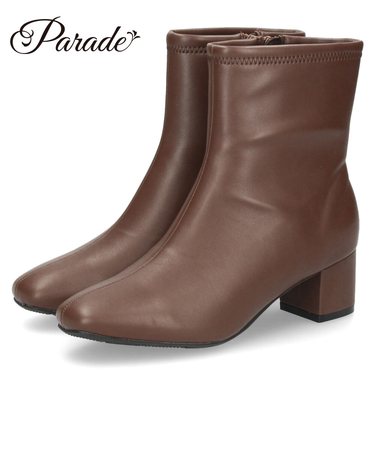 ショートブーツ レディース レインシューズ ブーツ 防水 履きやすい シンプル おしゃれ 晴雨兼用 歩きやすい 滑りにくい やわらかい ファスナー52911 Parade パレード