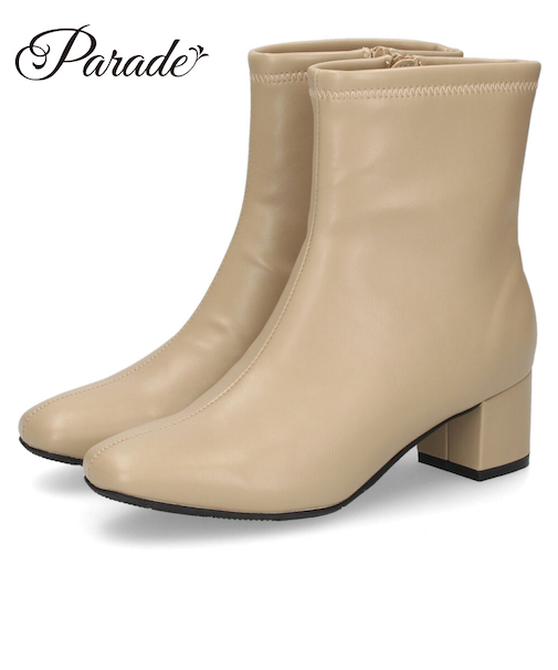 ショートブーツ レディース レインシューズ ブーツ 防水 履きやすい シンプル おしゃれ 晴雨兼用 歩きやすい 滑りにくい やわらかい ファスナー52911 Parade パレード