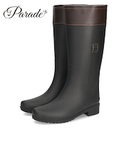 長靴 レディース 雪 おしゃれ レインブーツ 軽量 防寒 ロング ミドル ブーツ 防滑 靴 防水 ブラック  黒 パレード 52603 Parade シンプル きれいめ 農作業 冬 雨