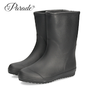 長靴 レディース ミドル丈 レインブーツ 防水 防滑 軽量 吸湿速乾素材使用 雨靴 雪 ブラック ボルドー 柔らか シンプル ガーデニング パレード 52606 Parade