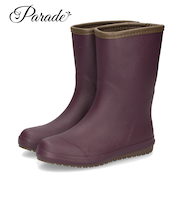 長靴 レディース ミドル丈 レインブーツ 防水 防滑 軽量 吸湿速乾素材使用 雨靴 雪 ブラック ボルドー 柔らか シンプル ガーデニング パレード 52606 Parade
