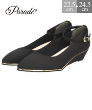 パンプス 疲れない ストラップ ウェッジソール パーティー 結婚式 オフィス きれいめ 上品 ヒール アンクルストラップ 25004 Parade