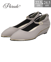 パンプス 疲れない ストラップ ウェッジソール パーティー 結婚式 オフィス きれいめ 上品 ヒール アンクルストラップ 25004 Parade