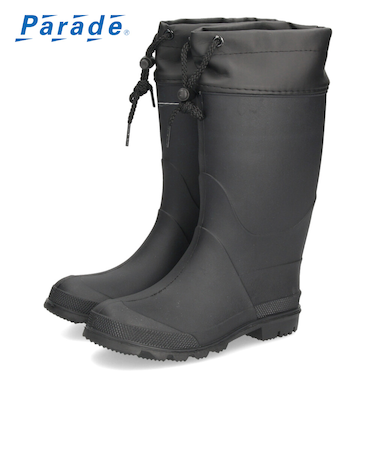 長靴 キッズ 男の子 女の子 レインブーツ 軽い ロング丈 防水 子供 長め アウトドア 通園 通学 雨靴 柔らかい 滑らない 黒 Parade 56604