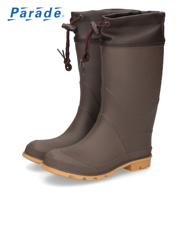 長靴 キッズ 男の子 女の子 レインブーツ 軽い ロング丈 防水 子供 長め アウトドア 通園 通学 雨靴 柔らかい 滑らない 黒 Parade 56604