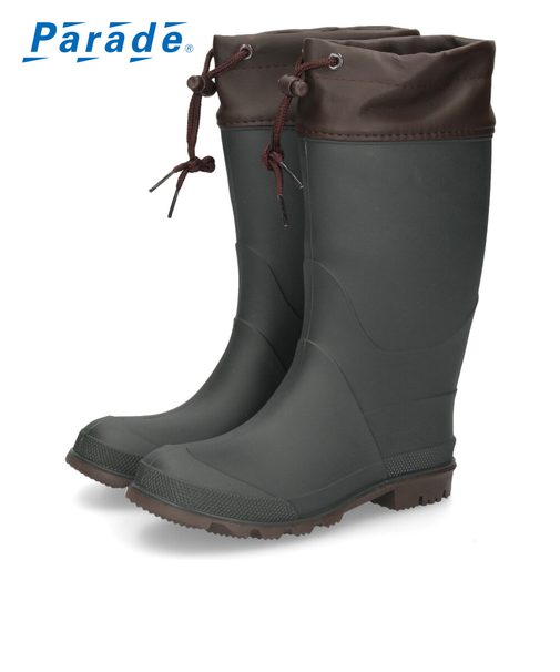 長靴 キッズ 男の子 女の子 レインブーツ 軽い ロング丈 防水 子供 長め アウトドア 通園 通学 雨靴 柔らかい 滑らない 黒 Parade 56604