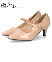 パンプス 結婚式 太ヒール ワンストラップ 痛くない 柔らかい 二次会 パーティ ビジネス 仕事 6cmヒール 19035 極ふわっ Parede レディース