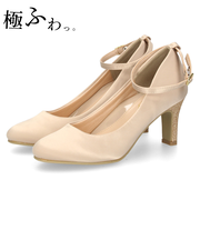 結婚式 パンプス 靴 アンクルストラップ 7センチヒール 二次会 パーティ 痛くない ラメ サテン レース ハイヒール 18160 極ふわっ Parade