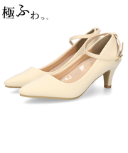 パンプス 結婚式 ストラップ 痛くない ウエディング 二次会 太ヒール 6cmヒール レース アンクルストラップ 19038 極ふわっ Parade