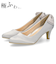 結婚式 パンプス 疲れない 太ヒール 靴 バックリボン  6センチヒール ベージュ ブラック 黒 お呼ばれ 極ふわっ Parade 18161