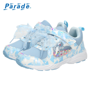スニーカー 女の子 キッズ 子供靴 幅広 3E 軽量 屈曲ソール 通気性 マジックテープ 通園 通学 かわいい リボン付き Parade パレード 56203