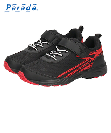 子供 キッズ スニーカー 男の子 女の子 3E 靴 運動靴 ランニング ベルクロ ゴム紐 幅広 黒 白 軽量 屈曲 内履き 外履き Parade 56202