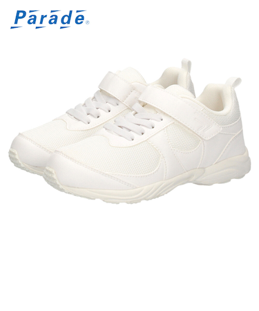 子供 キッズ スニーカー 男の子 女の子 3E 靴 運動靴 ランニング ベルクロ ゴム紐 幅広 黒 白 軽量 屈曲 内履き 外履き Parade 56202