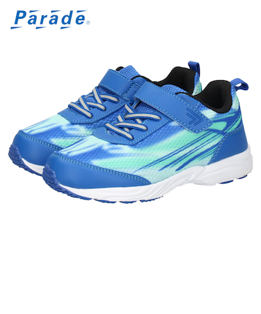 子供 キッズ スニーカー 男の子 女の子 3E 靴 運動靴 ランニング ベルクロ ゴム紐 幅広 黒 白 軽量 屈曲 内履き 外履き Parade 56202