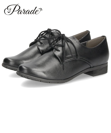 レースアップシューズ レディース レインシューズ 紐靴 晴雨兼用 防水 オックスフォード 黒 柔らかい Parade ZNP8800 ブラック ブラウン