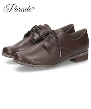 レースアップシューズ レディース レインシューズ 紐靴 晴雨兼用 防水 オックスフォード 黒 柔らかい Parade ZNP8800 ブラック ブラウン
