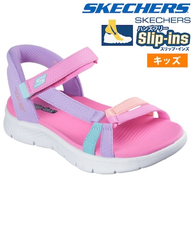 スケッチャーズ キッズ ジュニア サンダル 女の子 ゴーウォーク ハンズフリー 面ファスナー ノーマル幅 SKECHERS 303028L