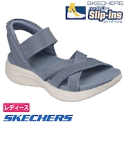 スケッチャーズ スリップインズ 立ったまま履ける レディース サンダル ウルトラ フレックス 3.0 靴 ノーマル幅 SKECHERS 164085 ニット