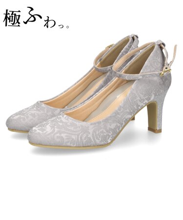 結婚式 パンプス 靴 アンクルストラップ 7センチヒール 二次会 パーティ 痛くない ハイヒール お呼ばれ 18160 極ふわっ Parade