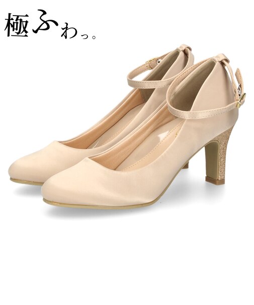 結婚式 パンプス 靴 アンクルストラップ 7センチヒール 二次会 パーティ 痛くない ハイヒール お呼ばれ 18160 極ふわっ Parade