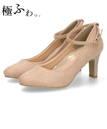 結婚式 パンプス 靴 アンクルストラップ 7センチヒール 二次会 パーティ 痛くない ハイヒール お呼ばれ 18160 極ふわっ Parade