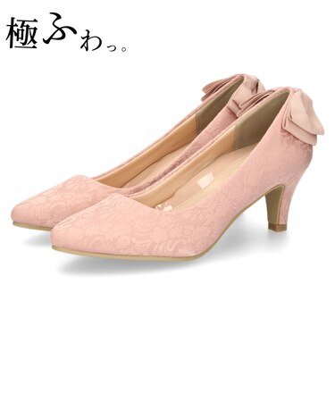 結婚式 パンプス 疲れない 太ヒール 靴 バックリボン  6センチヒール ベージュ ゴールド シルバー ブラック 黒 お呼ばれ 極ふわっ 18161