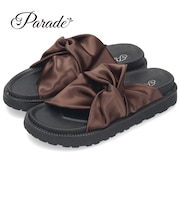 サンダル レディース フットベット 快適 フラット 履きやすい つっかけ サテン 光沢 痛くない Parade DHS1101