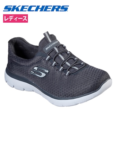 スケッチャーズ レディース スリッポン スニーカー 靴 サミッツ SKECHERS Summits 12980 軽量 ノーマル幅 ひもゴム