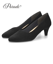 パンプス レディース 靴 5.5cmヒール 軽量 日本製 ポインテッドトゥ フォーマル オフィス Parade 1061 ブラック 黒