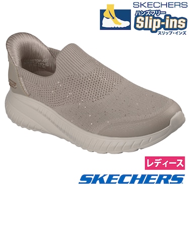 スケッチャーズ スリップインズ レディース スニーカー スリッポン ボブス スクワッド カオス サトル スパークル SKECHERS Slip-ins 立ったまま履ける 手を使わずに履ける ハンズフリー 靴 ノーマル幅 117252