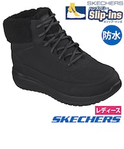 スケッチャーズ スリップインズ レディース ブーツ 防水 防滑 オンザゴー ステラ リラックスドフィット ノーマル幅 冬 靴 SKECHERS Slip-ins ハンズフリー 手を使わずに履ける 立ったまま履ける 144742