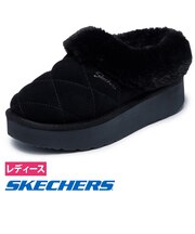 スケッチャーズ サボサンダル レディース 冬用サンダル 厚底 ボア あたたか 防寒 保温 スリッパ キープコージースナッグルタイム SKECHERS 168140 ブラック