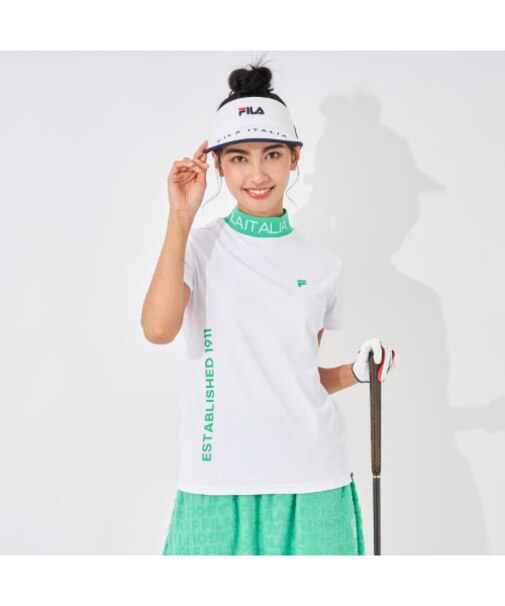 FILA GOLF/フィラゴルフ　レディース 衿リブモックネックシャツ｜吸汗速乾 / UVカット / 接触冷感/小さいサイズ