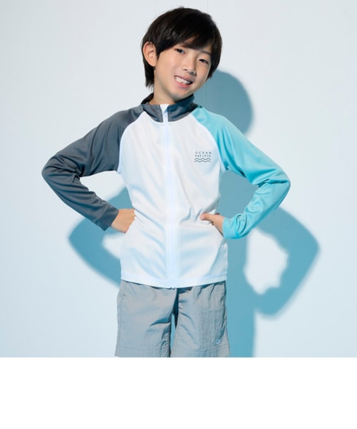 OceanPacific/オーシャンパシフィック キッズ バイカラー ラッシュガード 子供 水陸両用