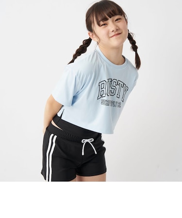 RUSTY/ラスティ キッズ ビキニ3点セット 水着 Tシャツ ショートパンツ カップ付きキャミソール